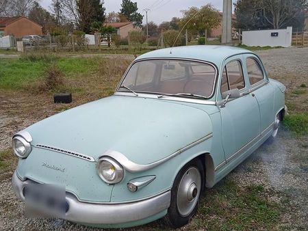 Horloge Murale Publicitaire Panhard PL17 - Bleu - Collection Auto - 20x30 Cm