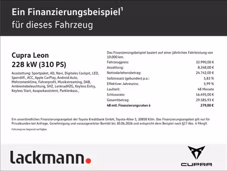 Cupra Leon 2.0 TSI 310